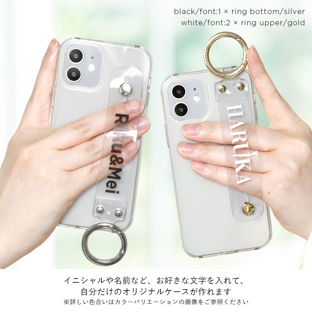 Clear case with printed message & hand belt, back case for AQUOS series