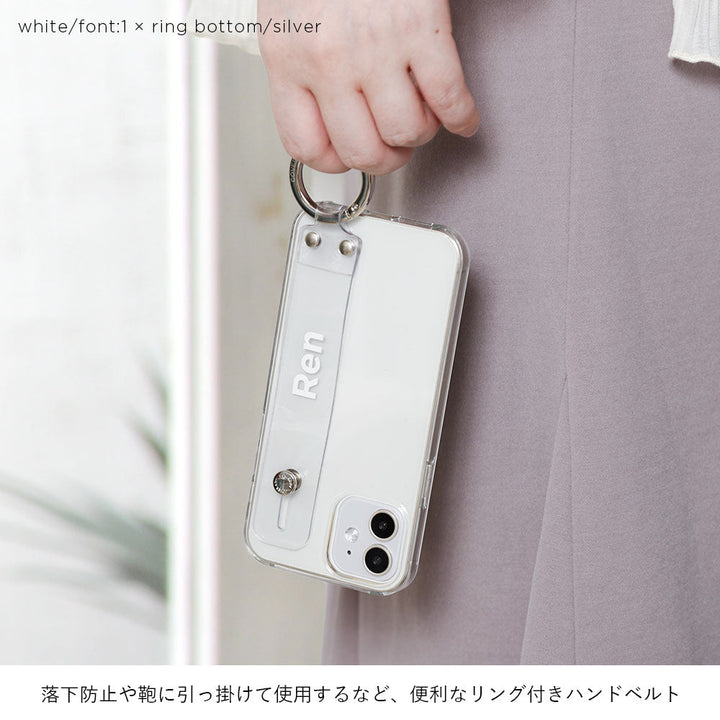 Coque transparente avec message imprimé et poignée à main, coque arrière pour la série iPhone