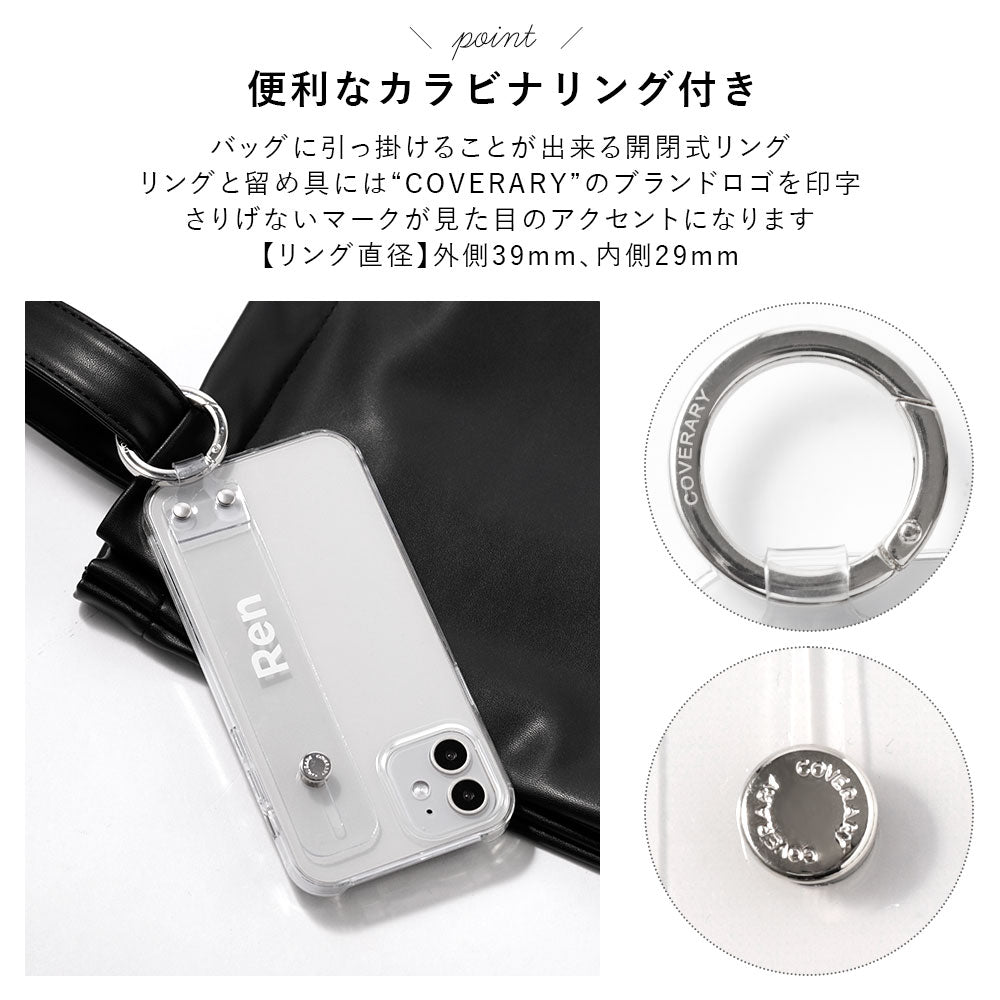 Clear case with printed message & hand belt, back case for AQUOS series