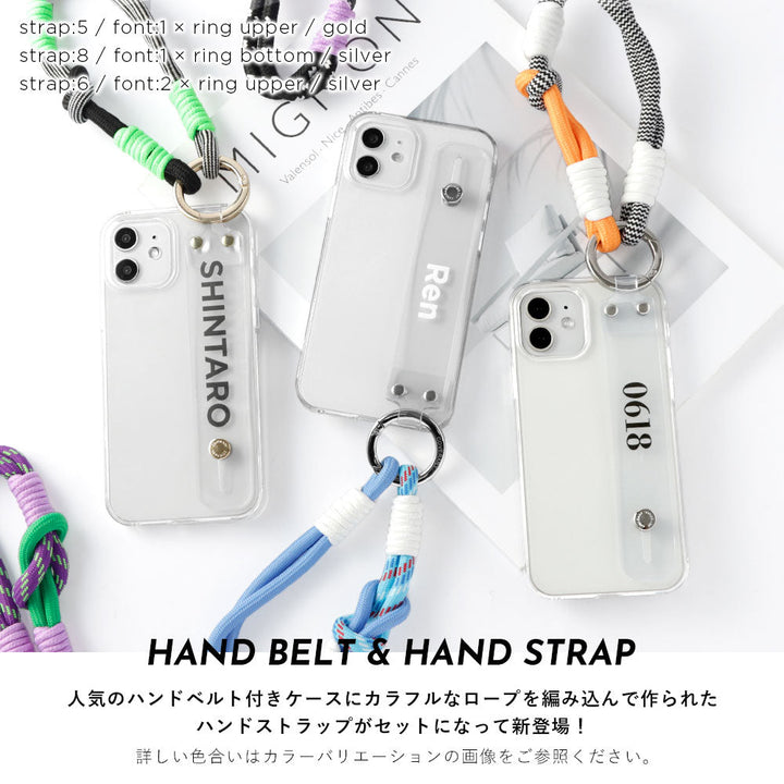 Clear case with printed message, colorful hand strap & hand belt included, back case for AQUOS series