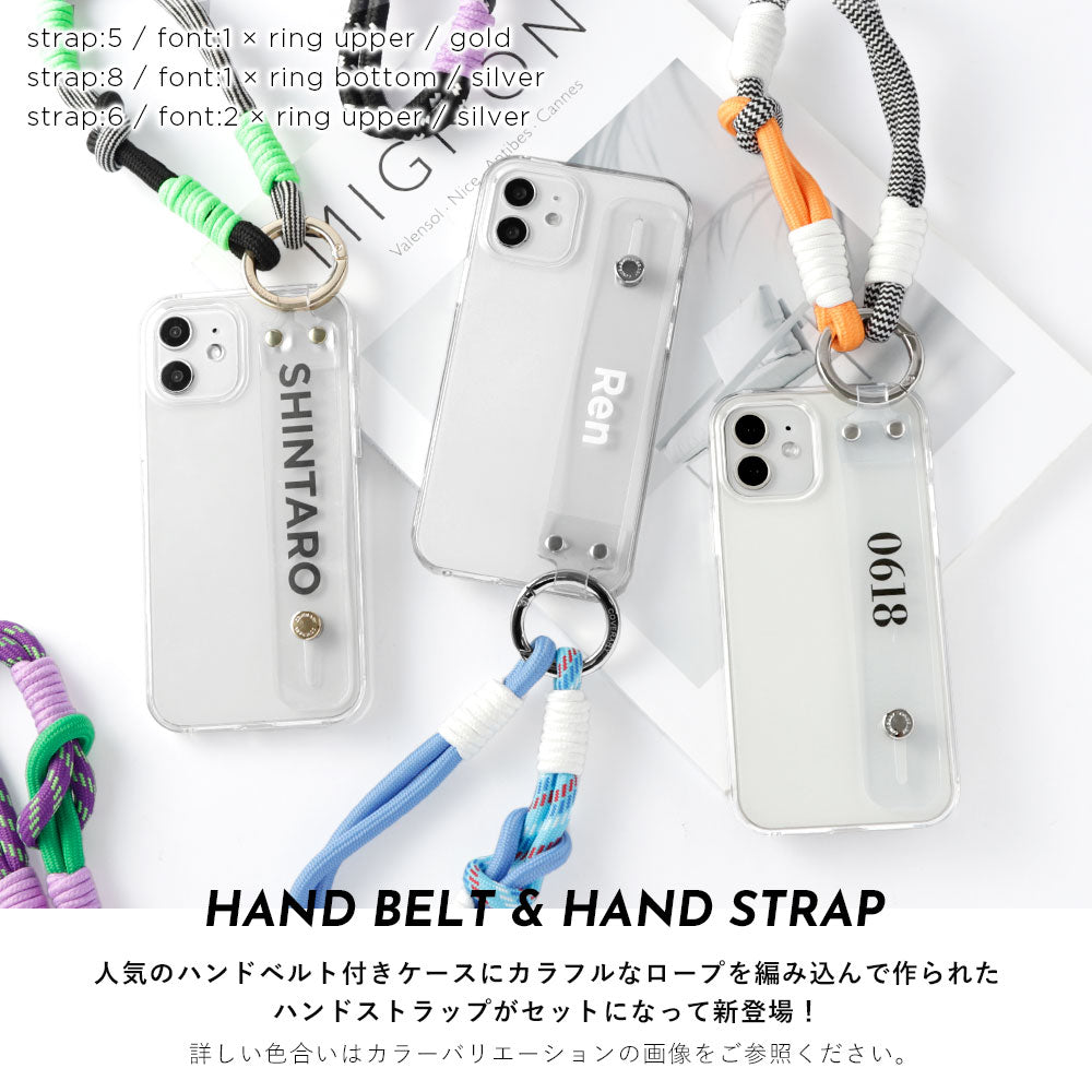 クリアケース プリントメッセージ カラフルハンドストラップ＆ハンドベルト付き 背面ケース iPhoneシリーズ
