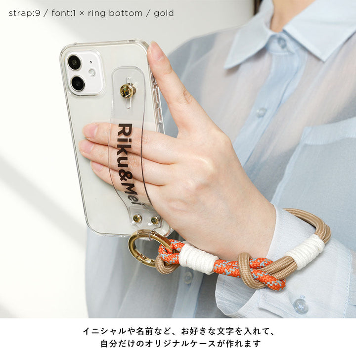クリアケース プリントメッセージ カラフルハンドストラップ＆ハンドベルト付き 背面ケース iPhoneシリーズ