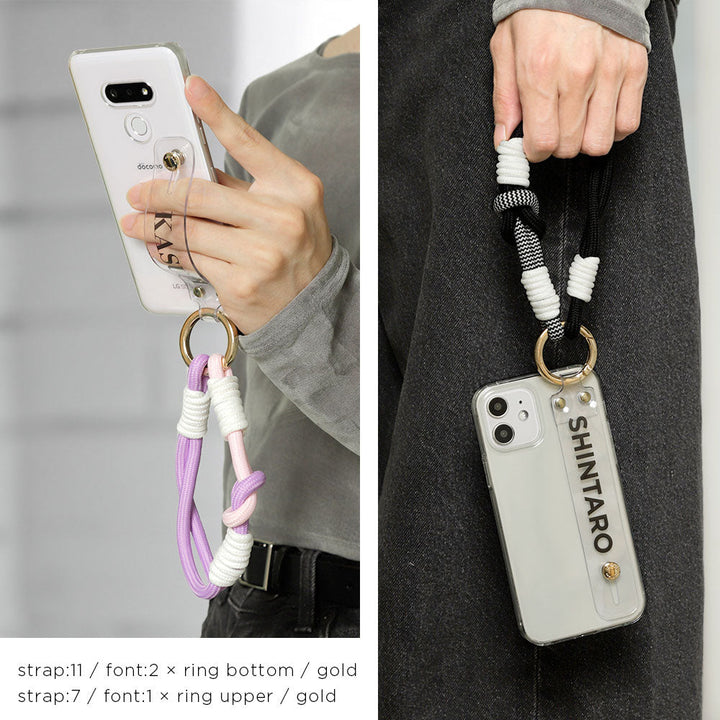 Clear case with printed message, colorful hand strap & hand belt included, back case for Galaxy series