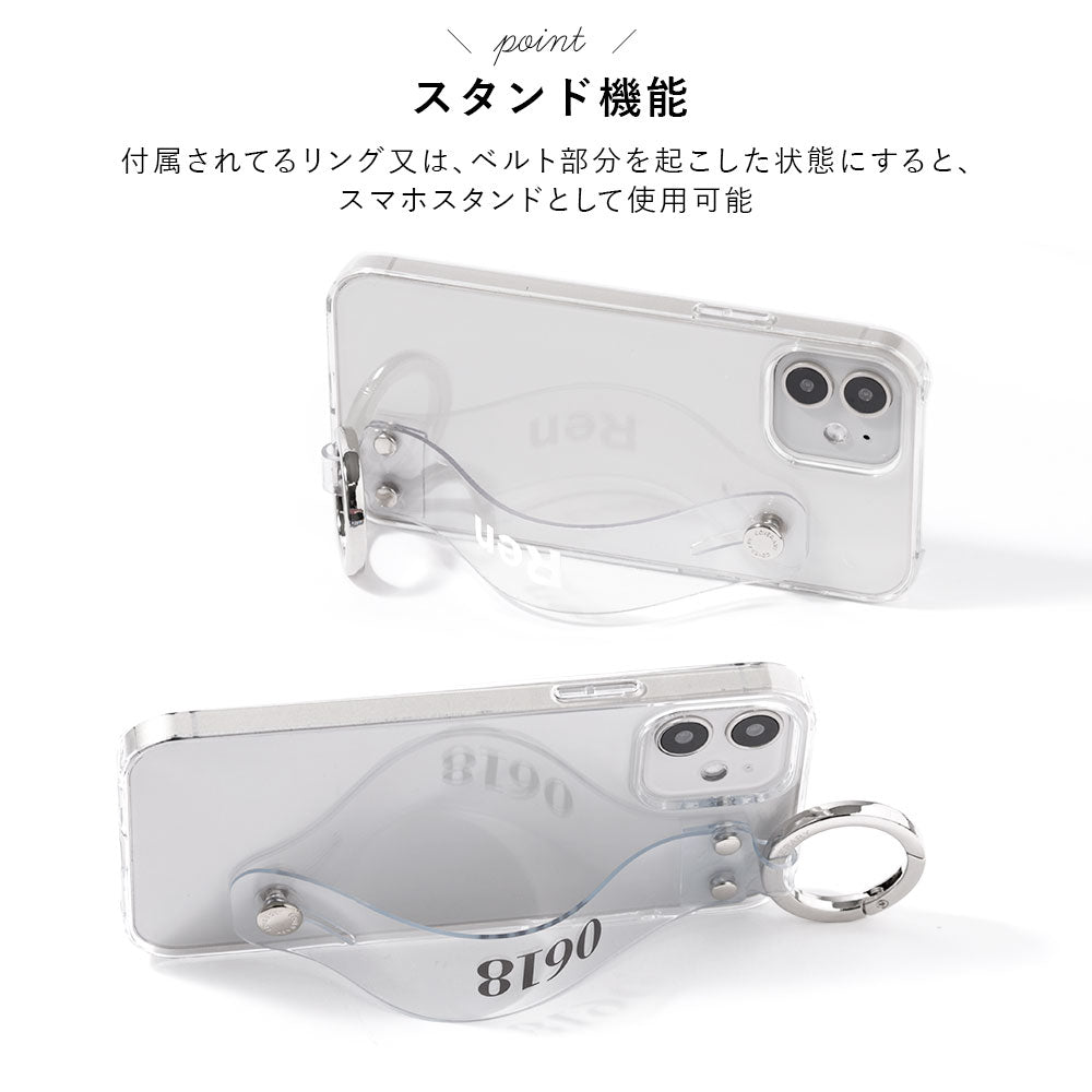 Clear case with printed message, colorful hand strap & hand belt included, back case for Galaxy series