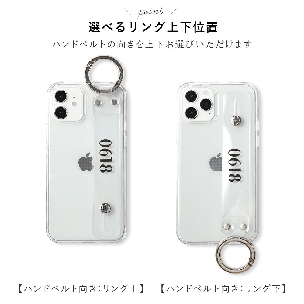 クリアケース プリントメッセージ カラフルハンドストラップ＆ハンドベルト付き 背面ケース iPhoneシリーズ