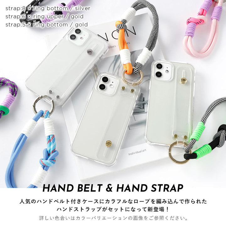 Clear case with colorful hand strap & hand belt, back case for AQUOS series