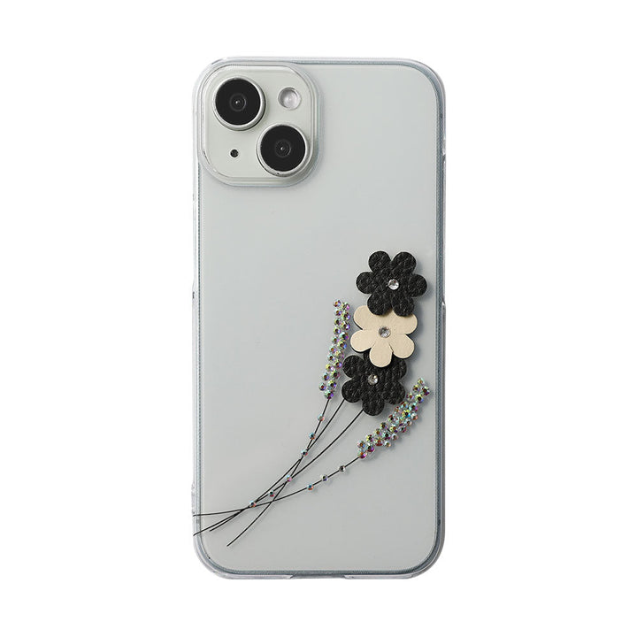 クリアケース レーザー加工 フラワーデコ 背面ケース