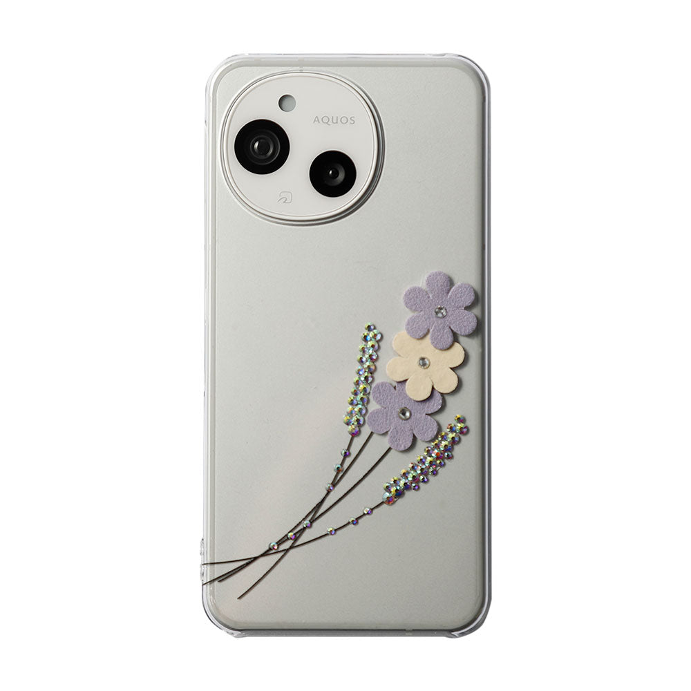 クリアケース レーザー加工 フラワーデコ 背面ケース