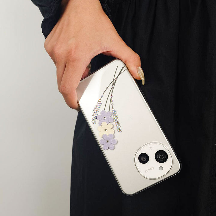 クリアケース レーザー加工 フラワーデコ 背面ケース