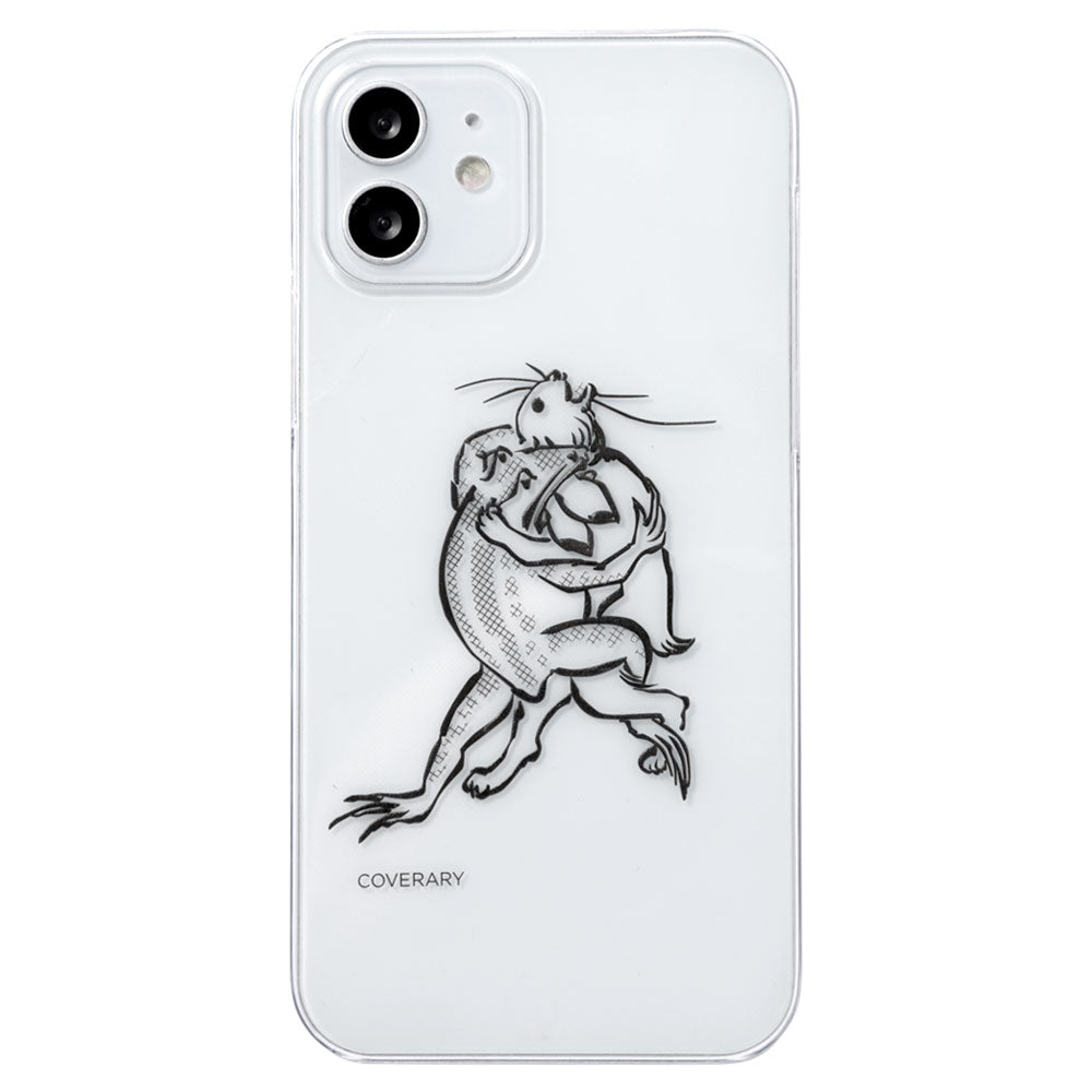 Clear case laser engraving line drawing Chōjū-giga back case Google Pixel series
