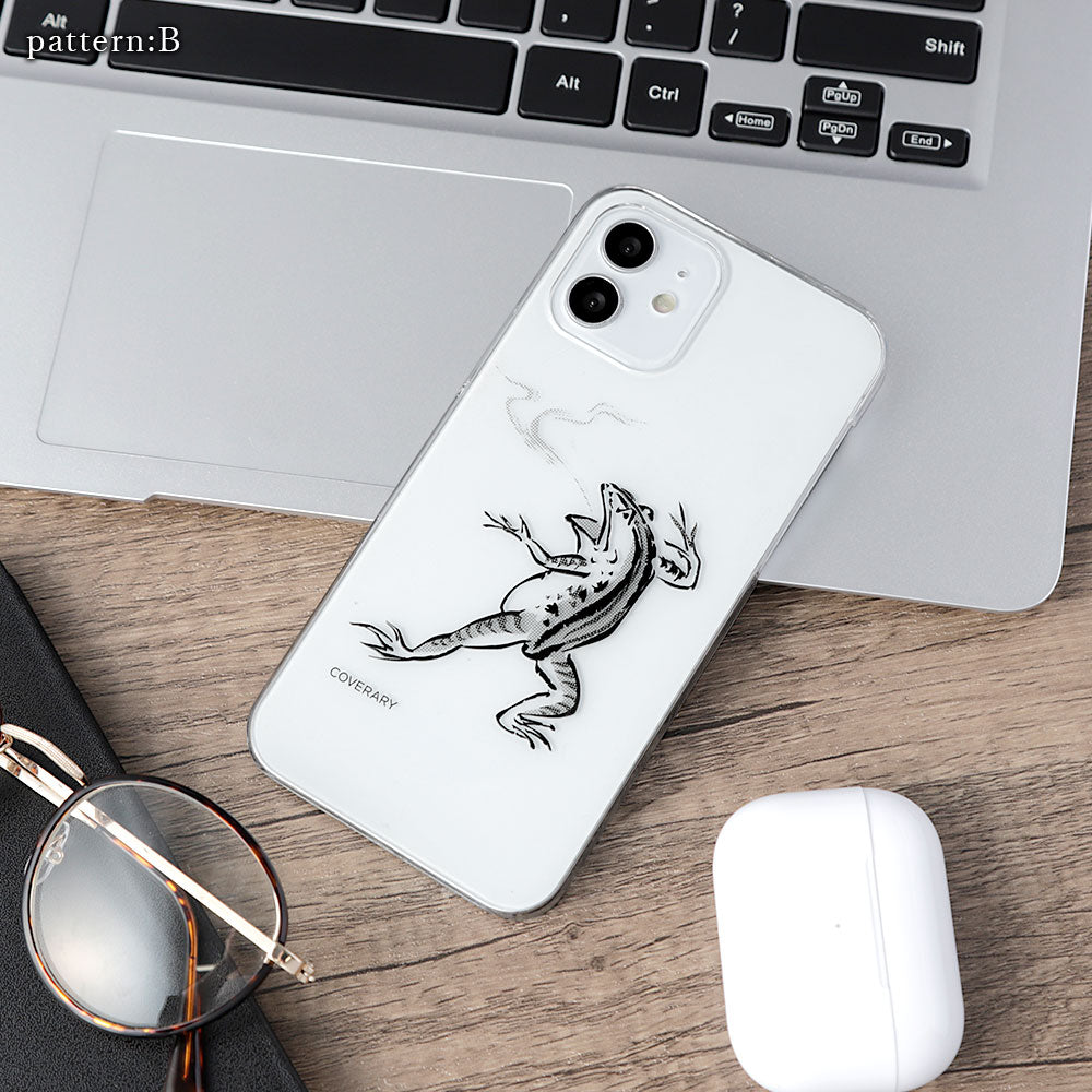 Clear case laser engraving line drawing Chōjū-giga back case Galaxy series