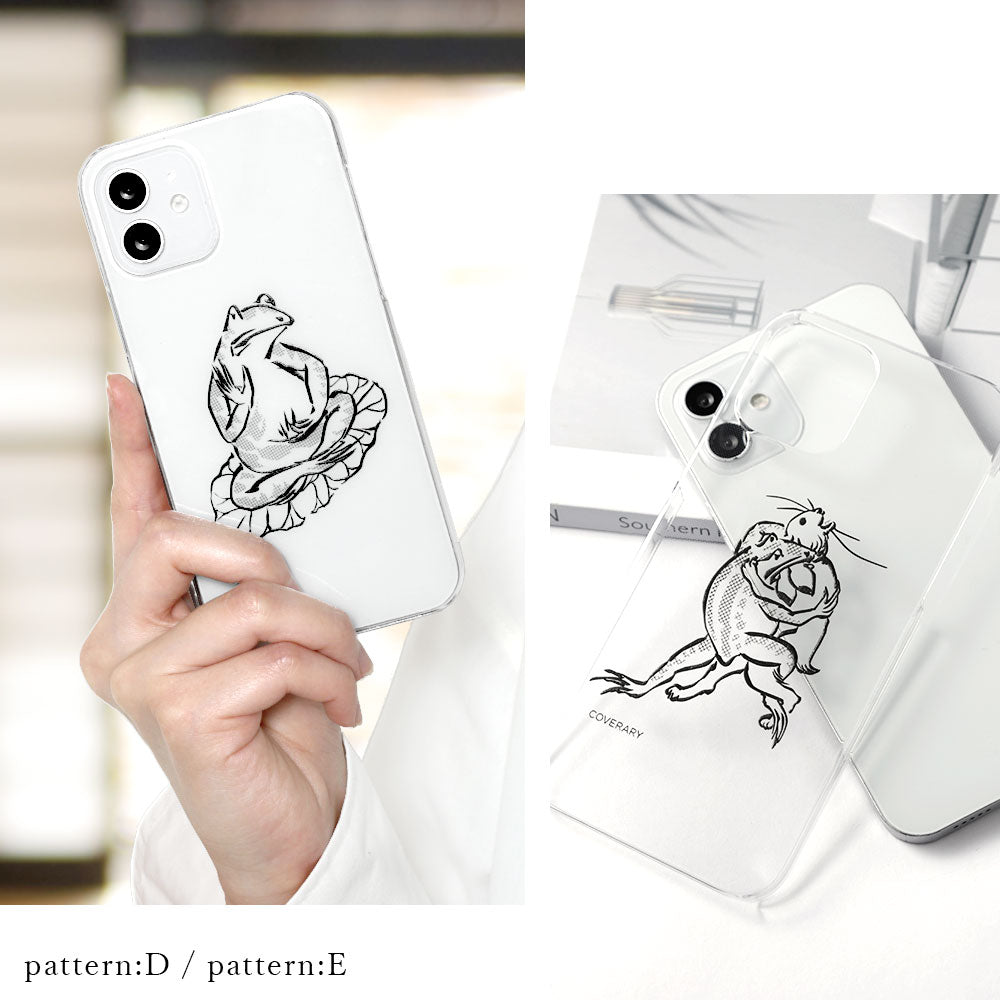 Clear case laser engraving line drawing Chōjū-giga back case Galaxy series