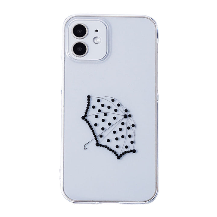 Clear Case Laser Processing Stone Deco Umbrella Back Case Galaxy Series