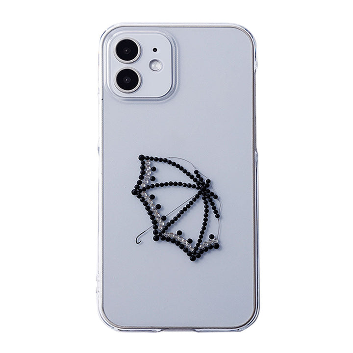 Clear Case Laser Processing Stone Deco Umbrella Back Case Xperia Series