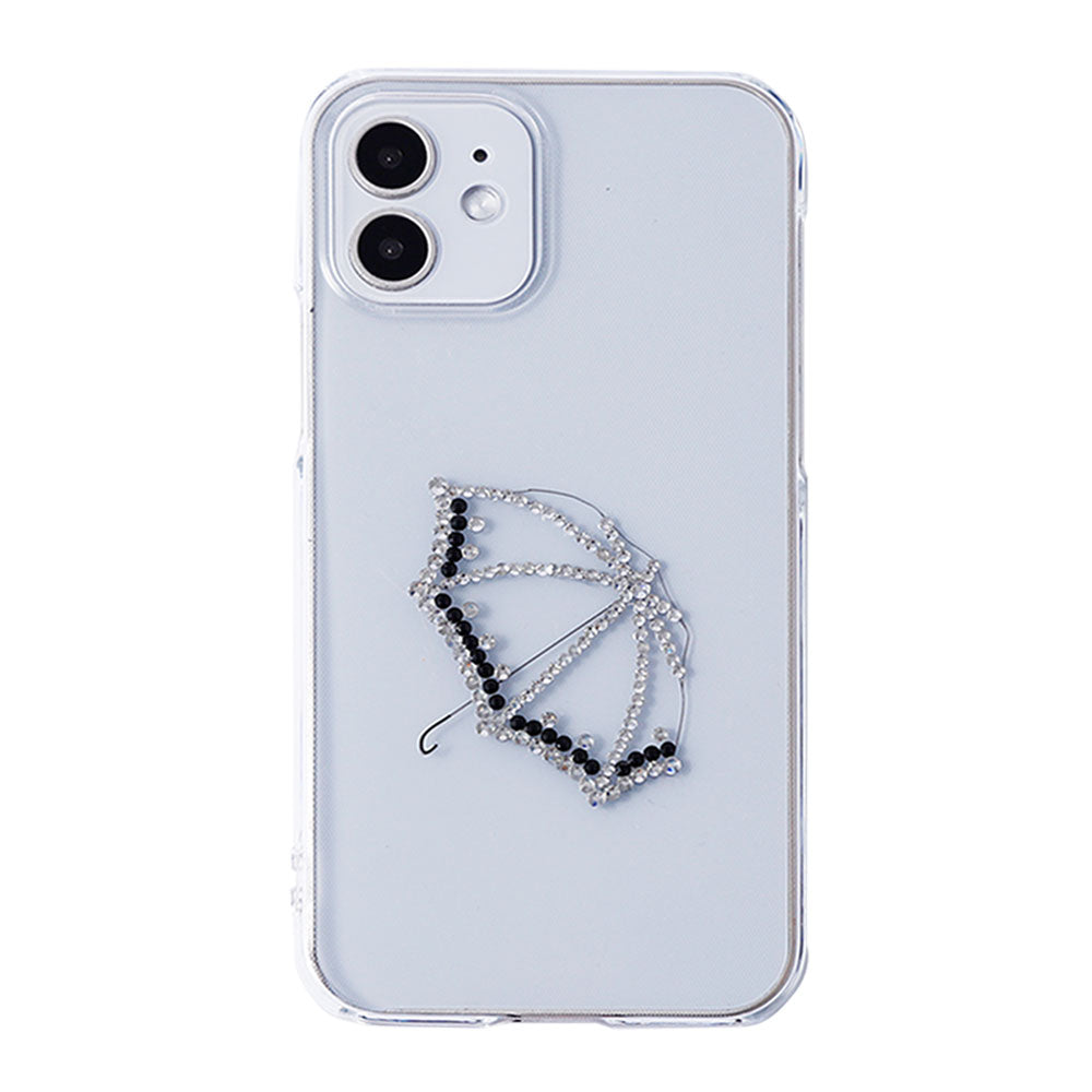 Clear Case Laser Processing Stone Deco Umbrella Back Case Xperia Series