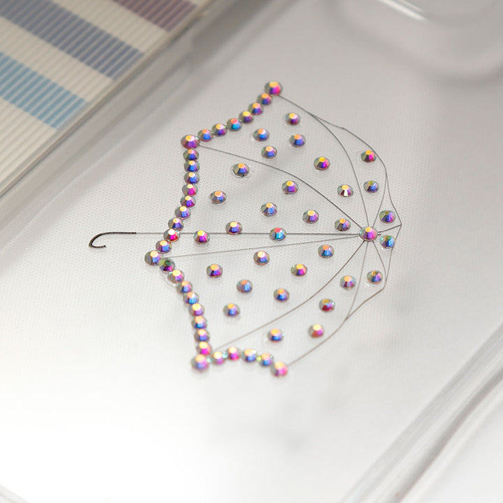 Clear Case Laser Processing Stone Deco Umbrella Back Case Xperia Series