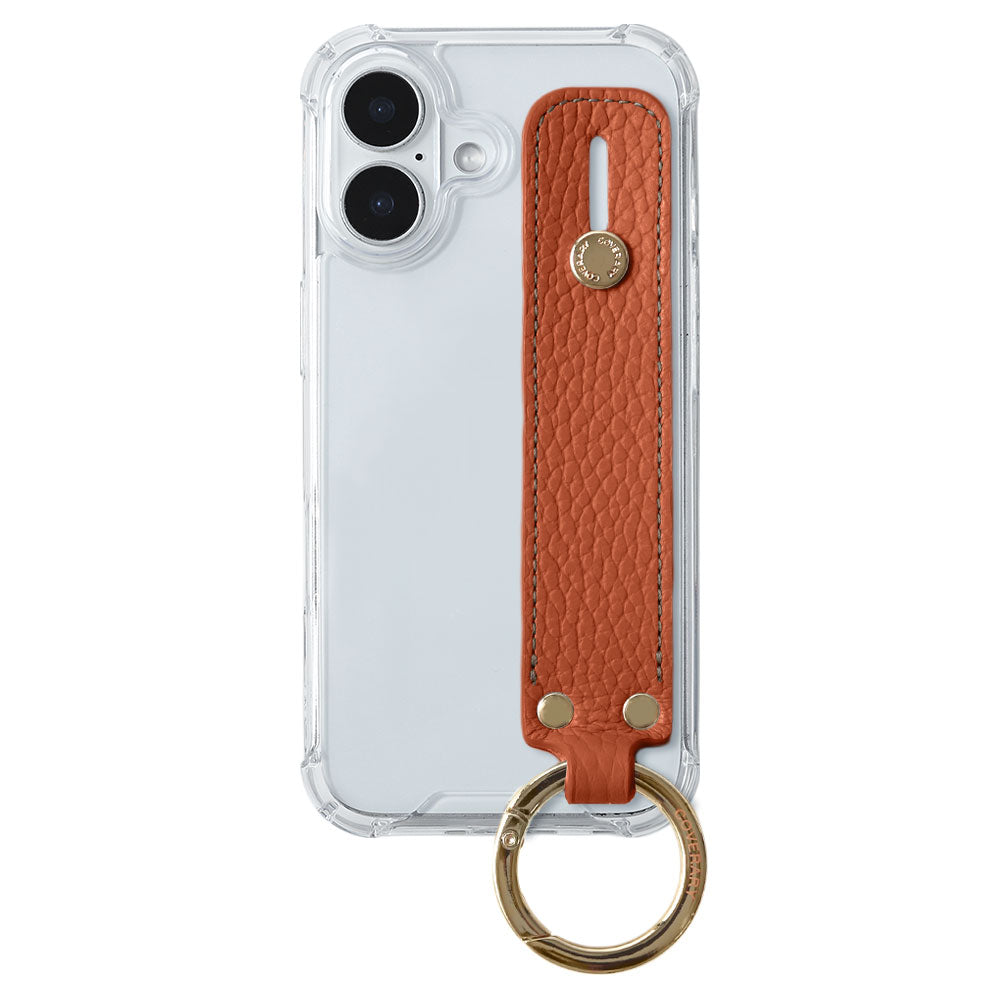 Clear HB Case Genuine Leather 32 Colors Italian Shrink Leather with Hand Belt Back Case