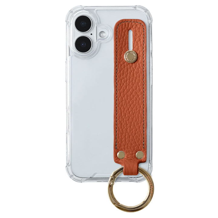 Clear HB Case Genuine Leather 32 Colors Italian Shrink Leather with Hand Belt Back Case