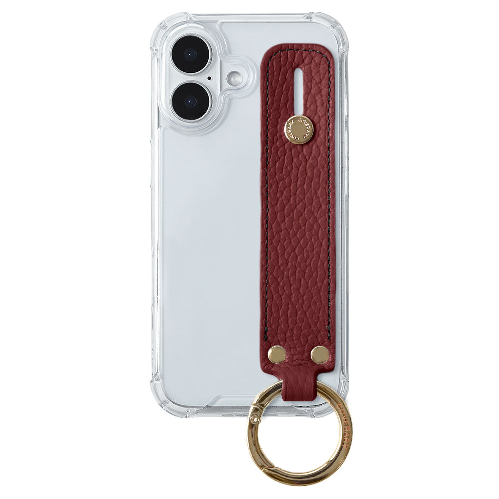 Clear HB Case Genuine Leather 32 Colors Italian Shrink Leather with Hand Belt Back Case
