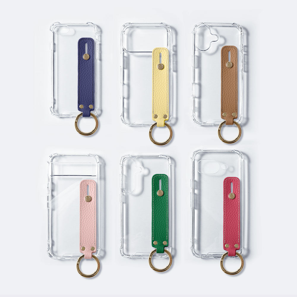 Clear HB Case Genuine Leather 32 Colors Italian Shrink Leather with Hand Belt Back Case