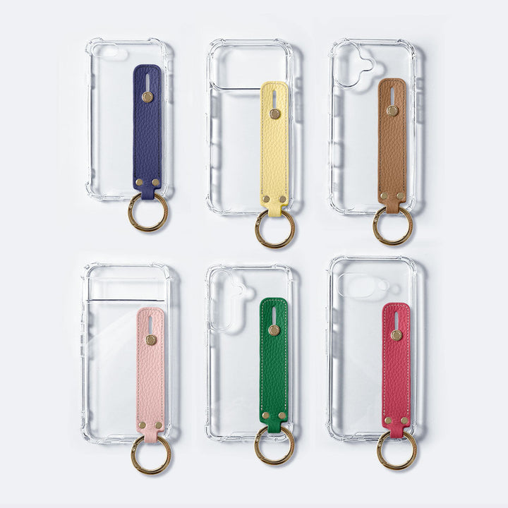 Clear HB Case Genuine Leather 32 Colors Italian Shrink Leather with Hand Belt Back Case