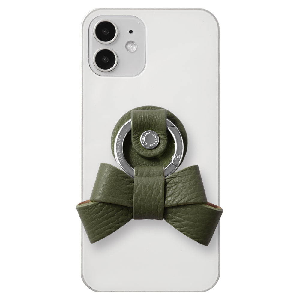 Clear case genuine leather 32 colors Italian shrink leather with ribbon smartphone ring back case Google Pixel series