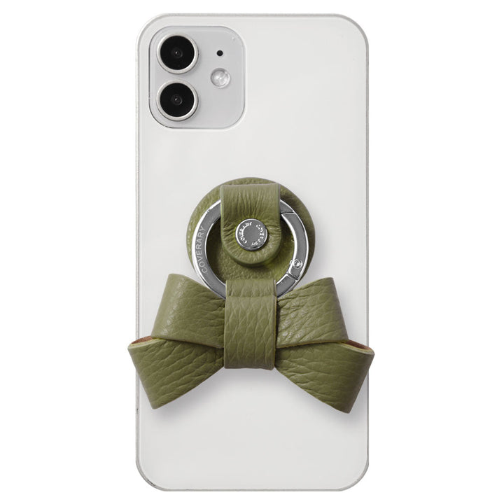 Clear case genuine leather 32 colors Italian shrink leather with ribbon smartphone ring back case Google Pixel series