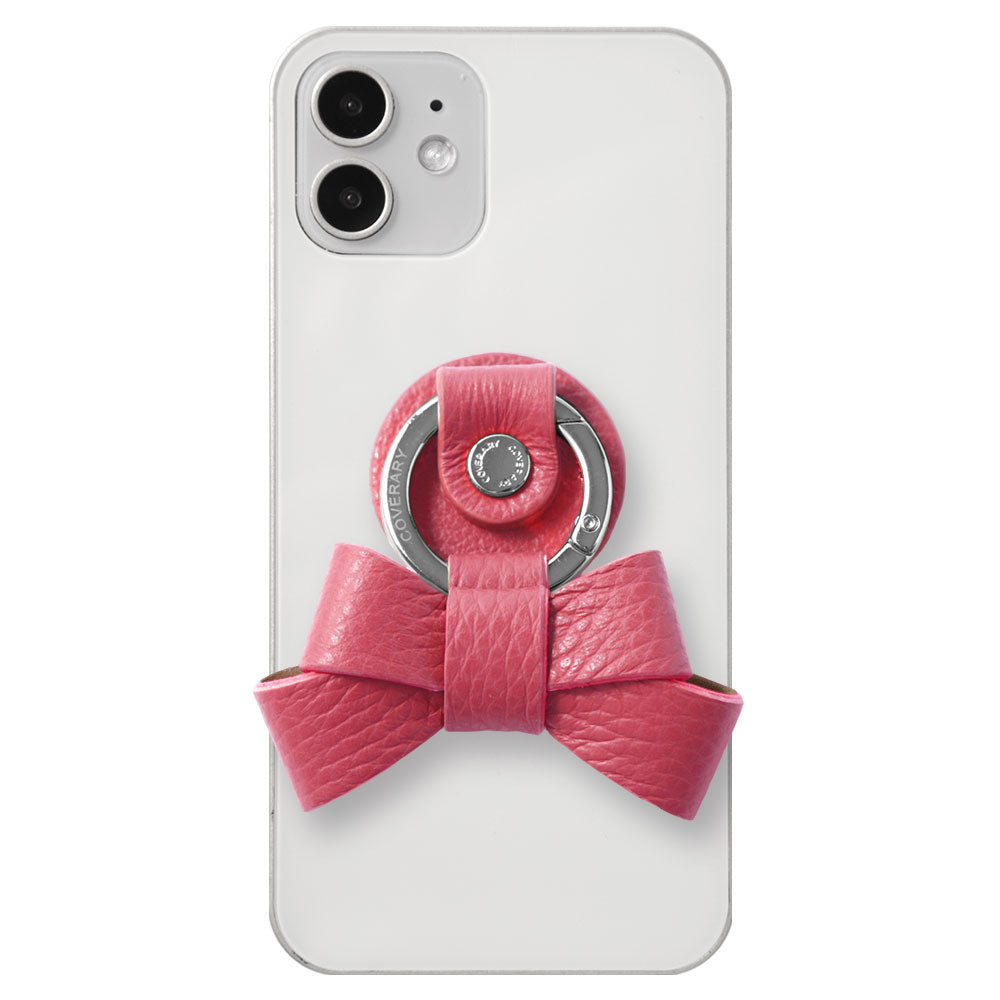 Clear case genuine leather 32 colors Italian shrink leather with ribbon smartphone ring back case Google Pixel series