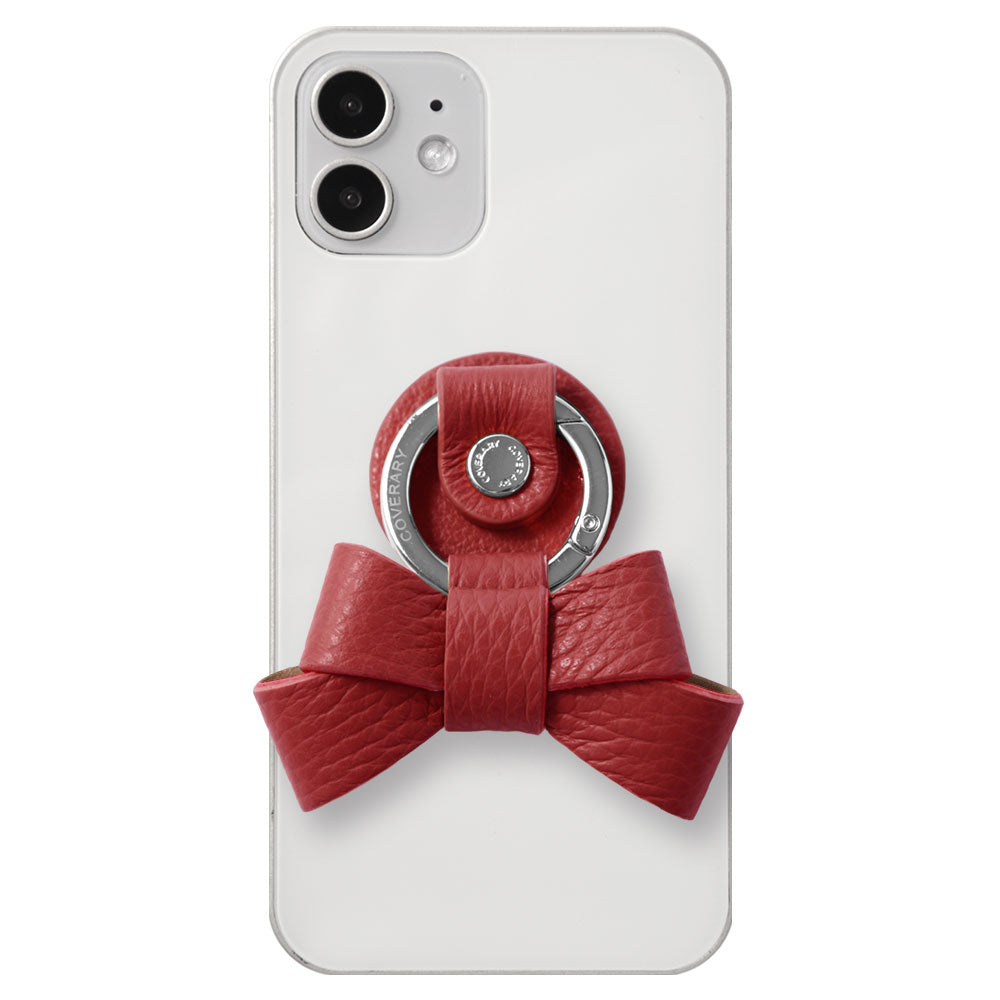 Clear case genuine leather 32 colors Italian shrink leather with ribbon smartphone ring back case Google Pixel series