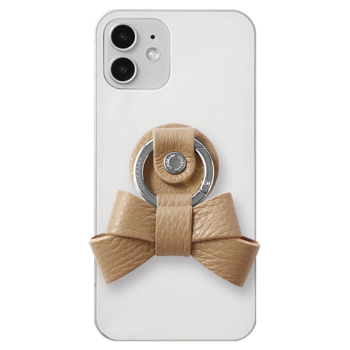 Clear case genuine leather 32 colors Italian shrink leather with ribbon smartphone ring back case Google Pixel series