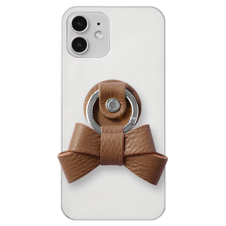 Clear case genuine leather 32 colors Italian shrink leather with ribbon smartphone ring back case Google Pixel series