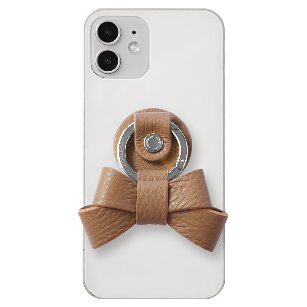 Clear case genuine leather 32 colors Italian shrink leather with ribbon smartphone ring back case Google Pixel series