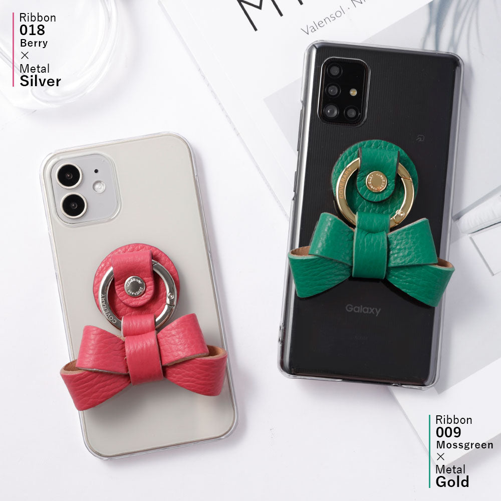 Clear case genuine leather 32 colors Italian shrink leather with ribbon smartphone ring back case Google Pixel series