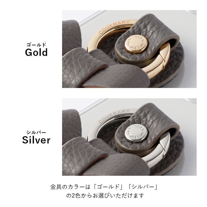 Clear case genuine leather 32 colors Italian shrink leather with ribbon smartphone ring back case Google Pixel series