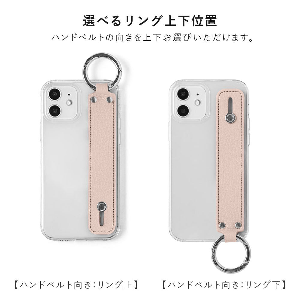 Clear case genuine leather 32 colors Italian shrink leather with hand belt & ring shoulder strap (no metal fitting adjustment) attached back case