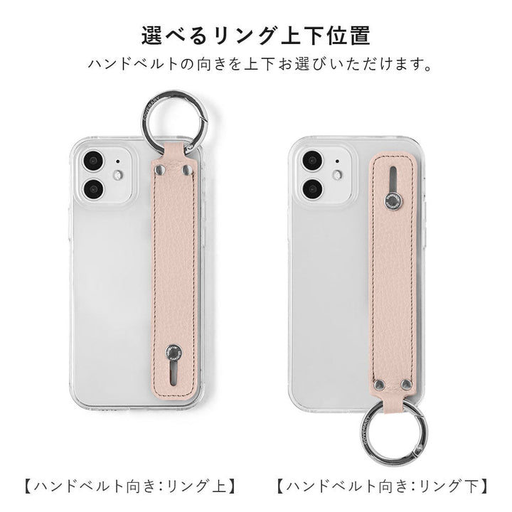 クリアケース 本革 32色 イタリアンシュリンクレザー ハンドベルト&リングショルダーストラップ(金具調整なし)付き 背面ケース Galaxyシリーズ