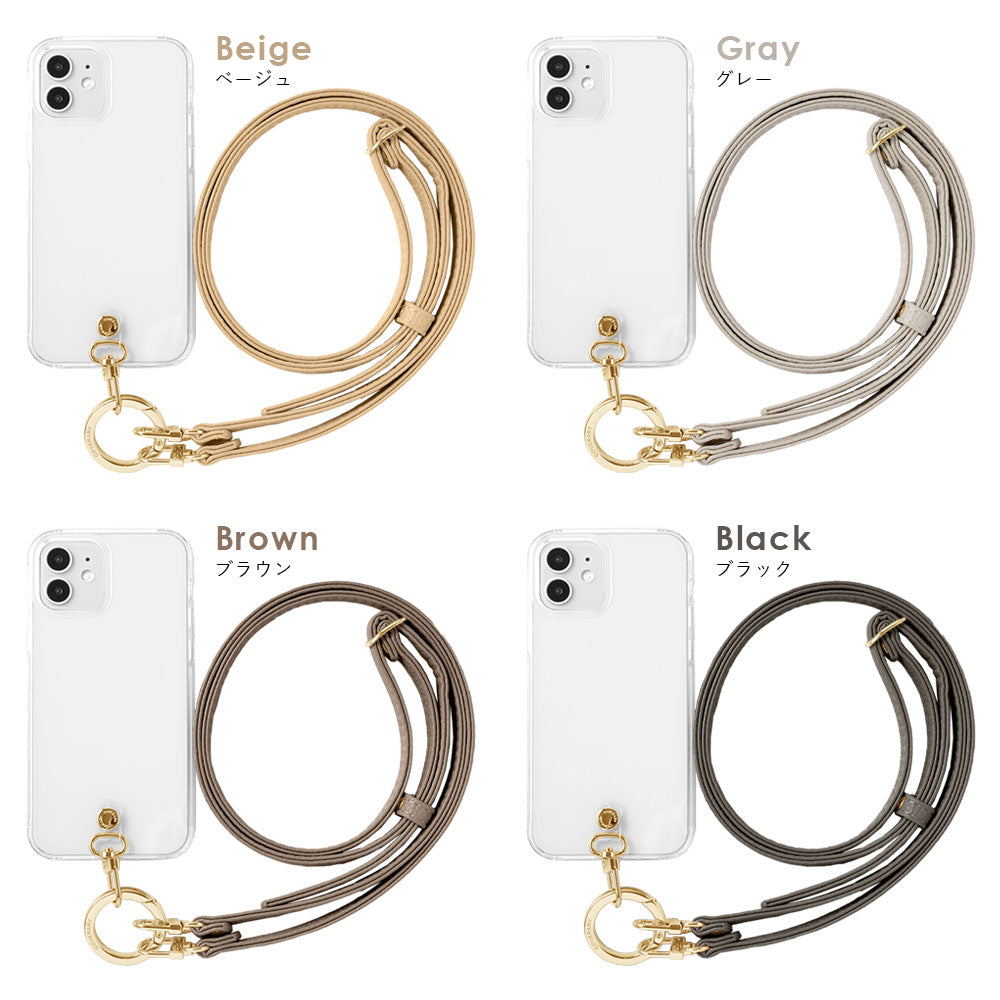 Clear case vegan leather textured with shoulder strap & selectable mini pouch included back case Google Pixel series