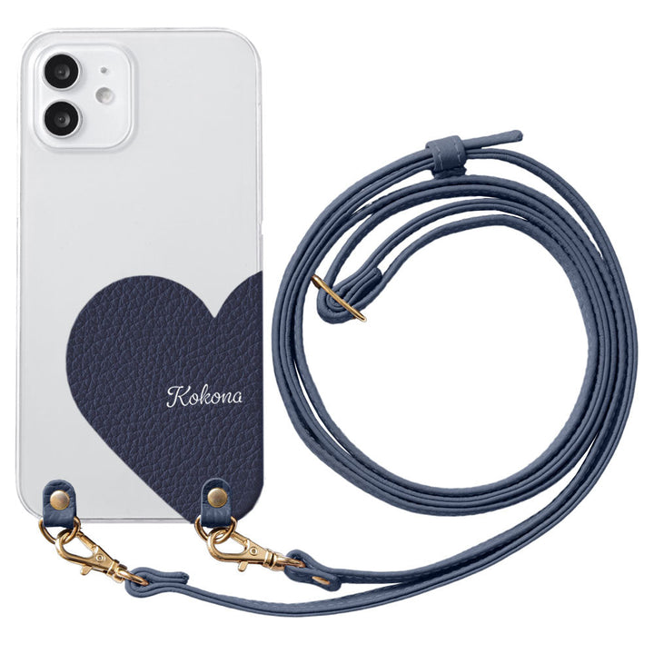 Clear Case Genuine Leather 32 Colors Italian Shrink Leather Motif Cut Leather Printed Name With Shoulder Strap Back Case Xperia Series