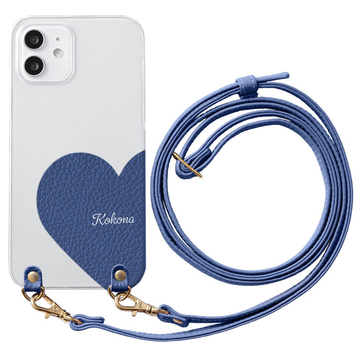 Clear Case Genuine Leather 32 Colors Italian Shrink Leather Motif Cut Leather Printed Name With Shoulder Strap Back Case Xperia Series