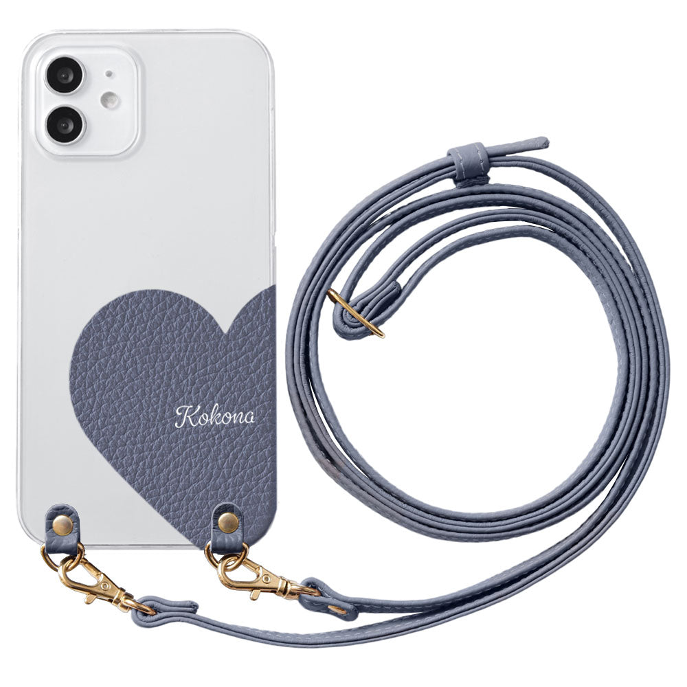 Clear Case Genuine Leather 32 Colors Italian Shrink Leather Motif Cut Leather Printed Name With Shoulder Strap Back Case Xperia Series