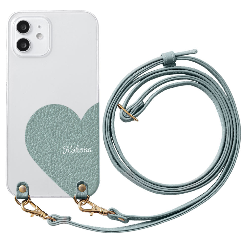 Clear Case Genuine Leather 32 Colors Italian Shrink Leather Motif Cut Leather Printed Name With Shoulder Strap Back Case Xperia Series