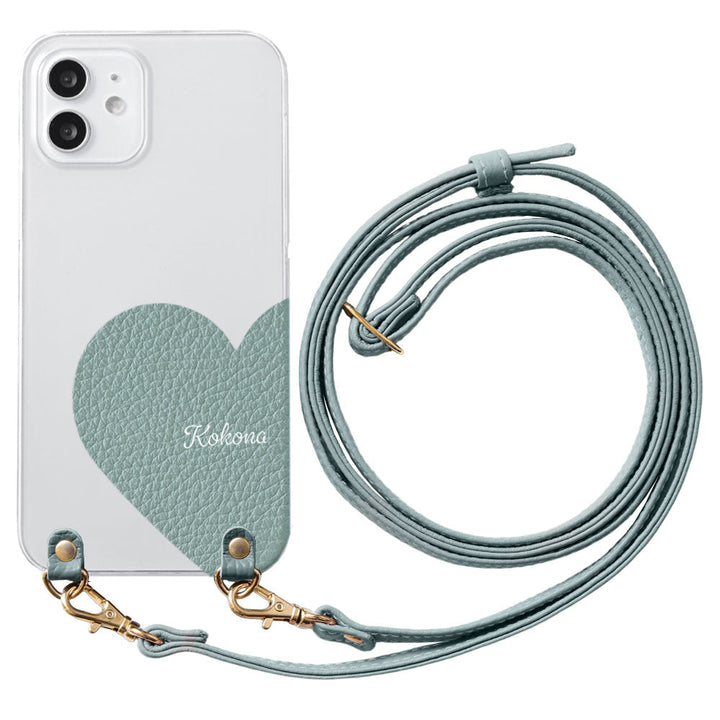 Clear Case Genuine Leather 32 Colors Italian Shrink Leather Motif Cut Leather Printed Name With Shoulder Strap Back Case Xperia Series