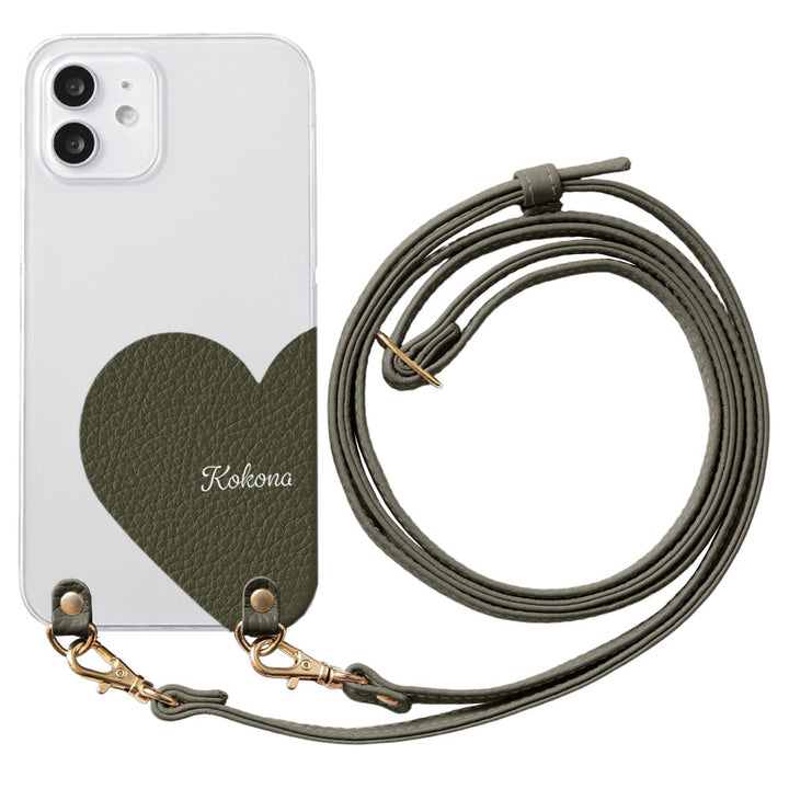 Clear Case Genuine Leather 32 Colors Italian Shrink Leather Motif Cut Leather Printed Name With Shoulder Strap Back Case Xperia Series