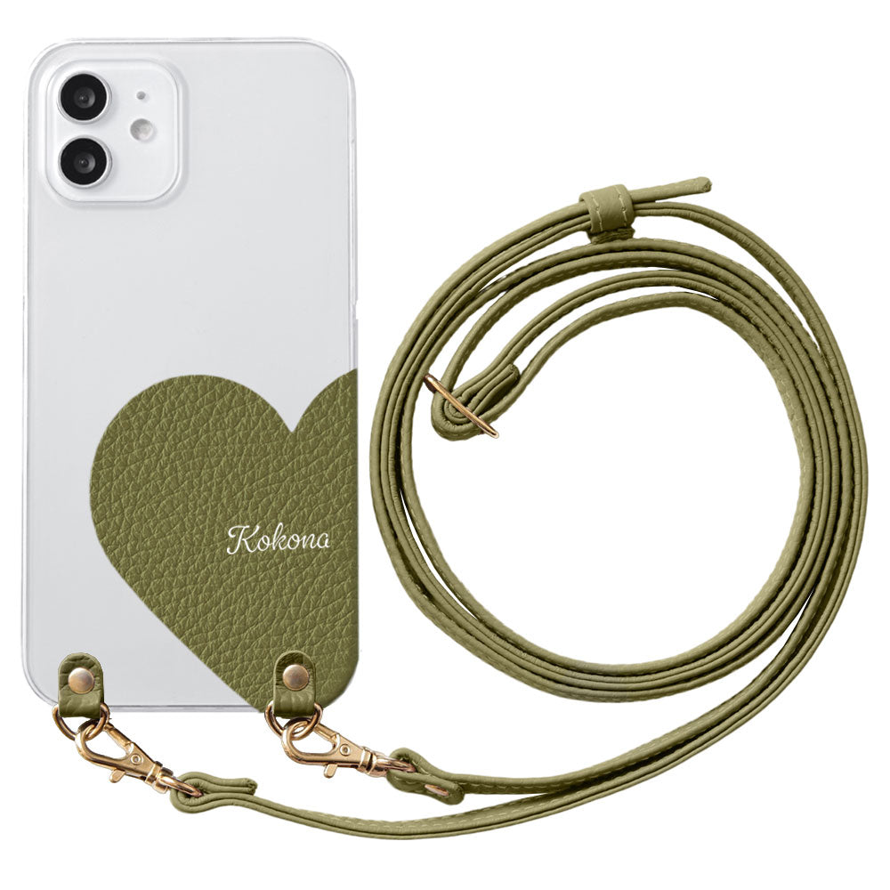 Clear Case Genuine Leather 32 Colors Italian Shrink Leather Motif Cut Leather Printed Name With Shoulder Strap Back Case Xperia Series