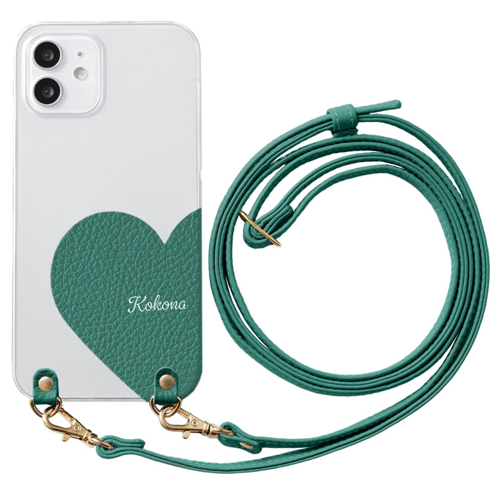 Clear Case Genuine Leather 32 Colors Italian Shrink Leather Motif Cut Leather Printed Name With Shoulder Strap Back Case Xperia Series