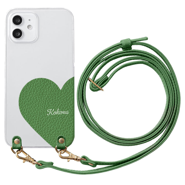 Clear Case Genuine Leather 32 Colors Italian Shrink Leather Motif Cut Leather Printed Name With Shoulder Strap Back Case Xperia Series