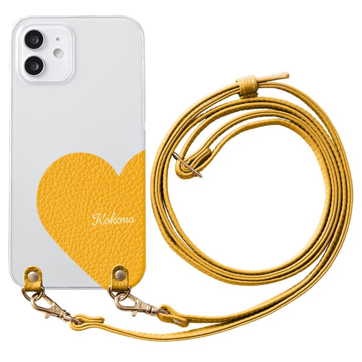 Clear Case Genuine Leather 32 Colors Italian Shrink Leather Motif Cut Leather Printed Name With Shoulder Strap Back Case Xperia Series