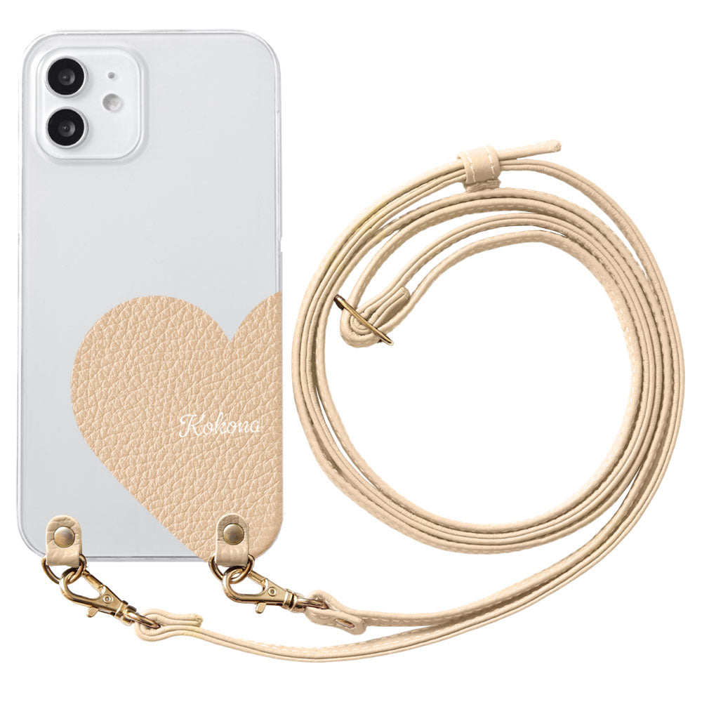 Clear Case Genuine Leather 32 Colors Italian Shrink Leather Motif Cut Leather Printed Name With Shoulder Strap Back Case Xperia Series