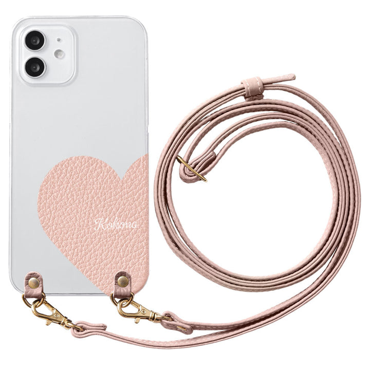 Étui transparent en cuir véritable 32 couleurs cuir italien grainé cuir découpé motif nom imprimé avec bandoulière coque arrière série Xperia