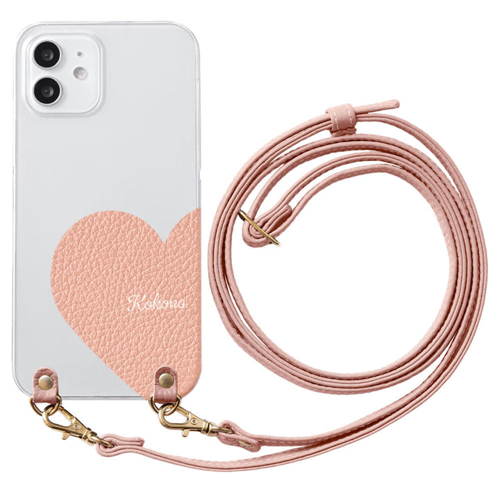 Clear Case Genuine Leather 32 Colors Italian Shrink Leather Motif Cut Leather Printed Name With Shoulder Strap Back Case Xperia Series